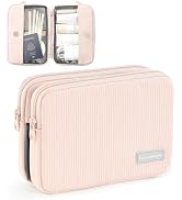 EPEDAL24 Preppy Makeup Bag, Rectangle Double Detachable Cosmetic Organizer, Clear Side Panel Port...