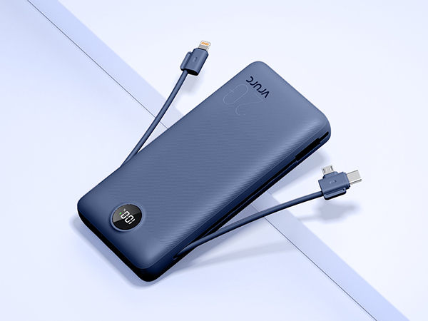 20000mah portable power bank with cables