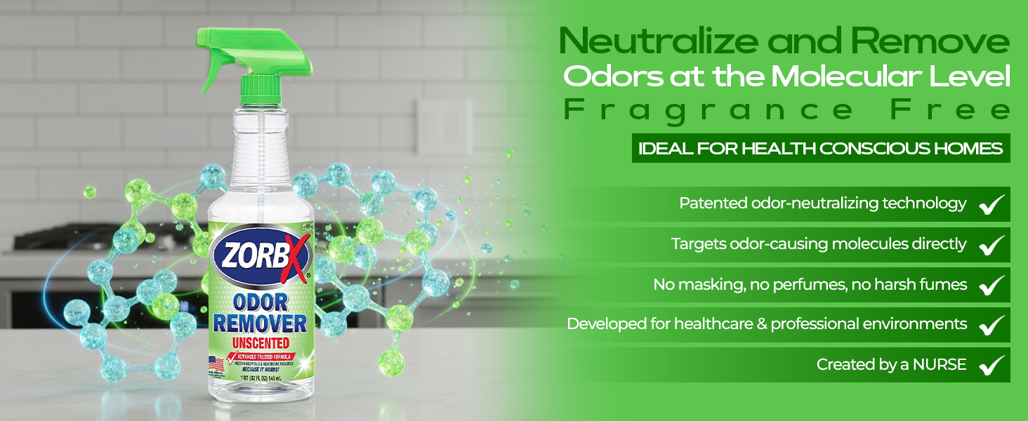 odor remover spray, zorbx, unscented odor neutralizer, Odor Eliminator Strong Odor, hospital Grade