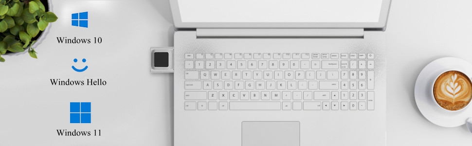 USB Fingerprint Reader for Windows Hello, Portable Security Key