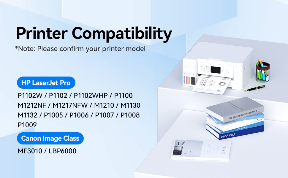 Compatible with LBP6000 MF3010, LaserJet Pro P1109w M1212NF P1102W M1132 M1210 P1100 M1130 printer