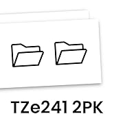 Brother Genuine P-touch TZe241 2PK Label Tapes in cardboard pack: Black on White 18mm