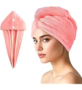 AGKXHDEC 1 Pack Double Layer Microfiber Towel, Hair Turbans for Wet Hair, Drying Hair Wrap for Wo...