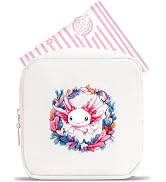 BJDAMAI Axolotl Mini Makeup Bag, Axolotl Gift For Women Girls, Cute Portable Zipper Pouch Cosmeti...