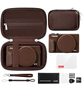 TLKOA Camera Case for Canon PowerShot G7X Mark III Digital Camera | Hard Carrying Case + Soft Sil...