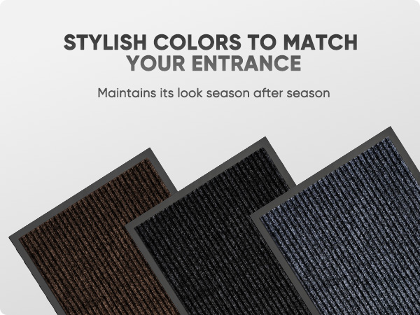 Three commercial floor mats in stylish colors to match your entrance