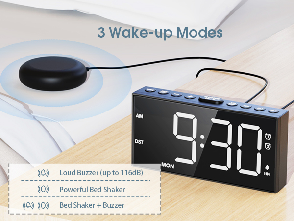 Alarm Clock with Bed Shaker