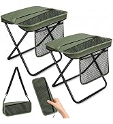 OrbitShell 2 Pack XL Portable Chairs for Adults, 14.2" W x 14.2" H Seat & Knee-Friendly Folding S...
