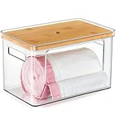 Hudgan Stackable Storage with Bamboo Top for Kitchen Laundry Room Organization, Extra Large Trash...