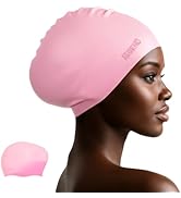 Aegend Swim Caps for Long Hair, Durable Silicone Swimming Caps for Women Men Adults Youths, Easy ...