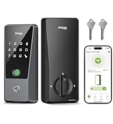 GHome Smart WiFi Deadbolt Locks for Front Door, 5-in-1 Fingerprint Keyless Entry Door Lock with K...