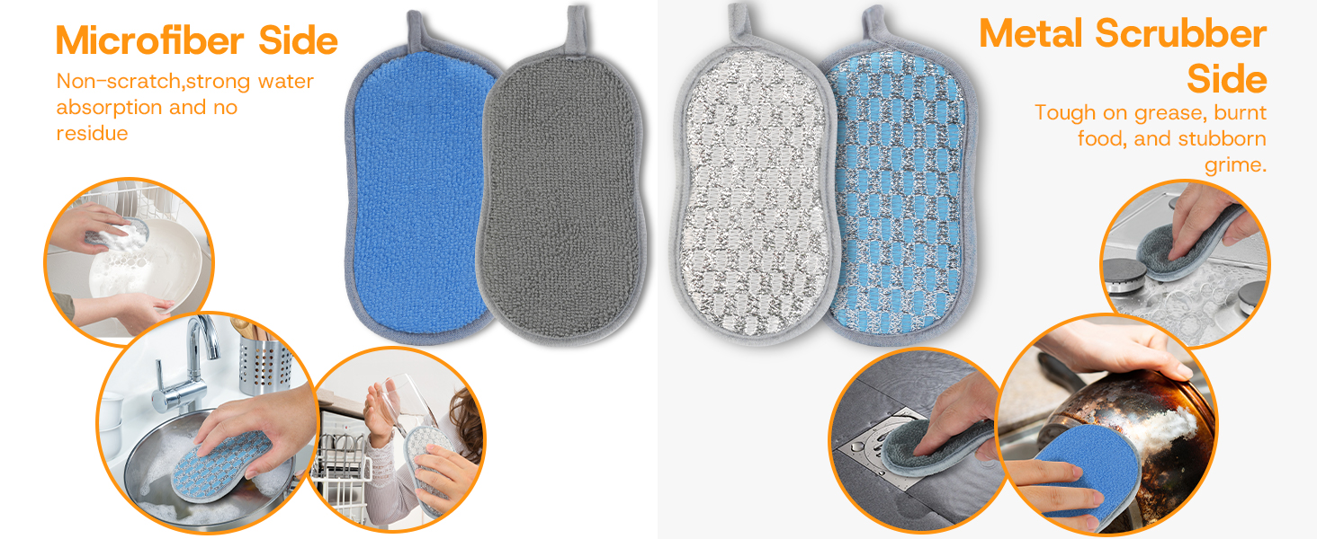 sponges kitchen,dish sponges,sponges for dishes,kitchen scrubbers for dishes,non scratch ,reusable