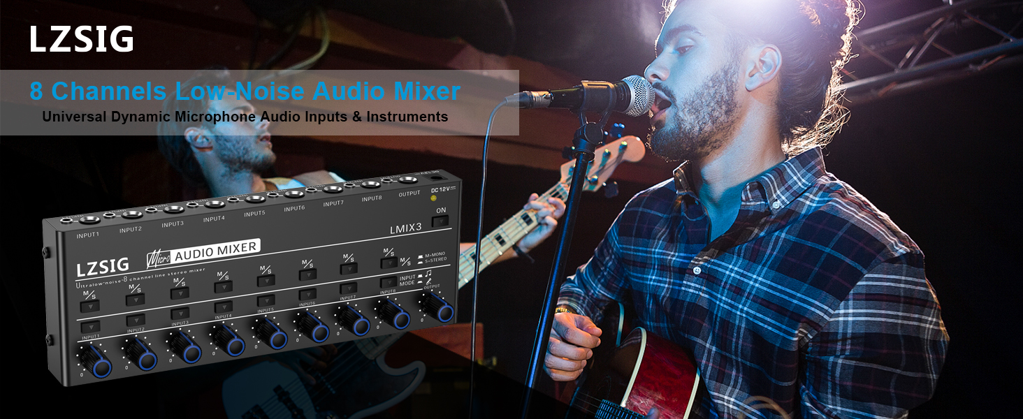 8-channel audio mixer