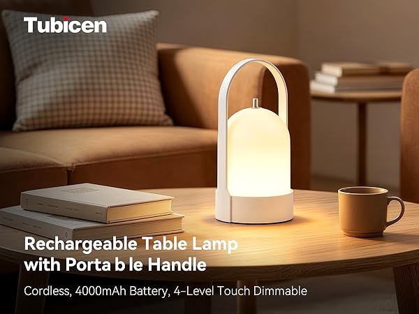 rechargeable lamp cordless touch lamp with handle battery powered table lights desk lamp dimmable