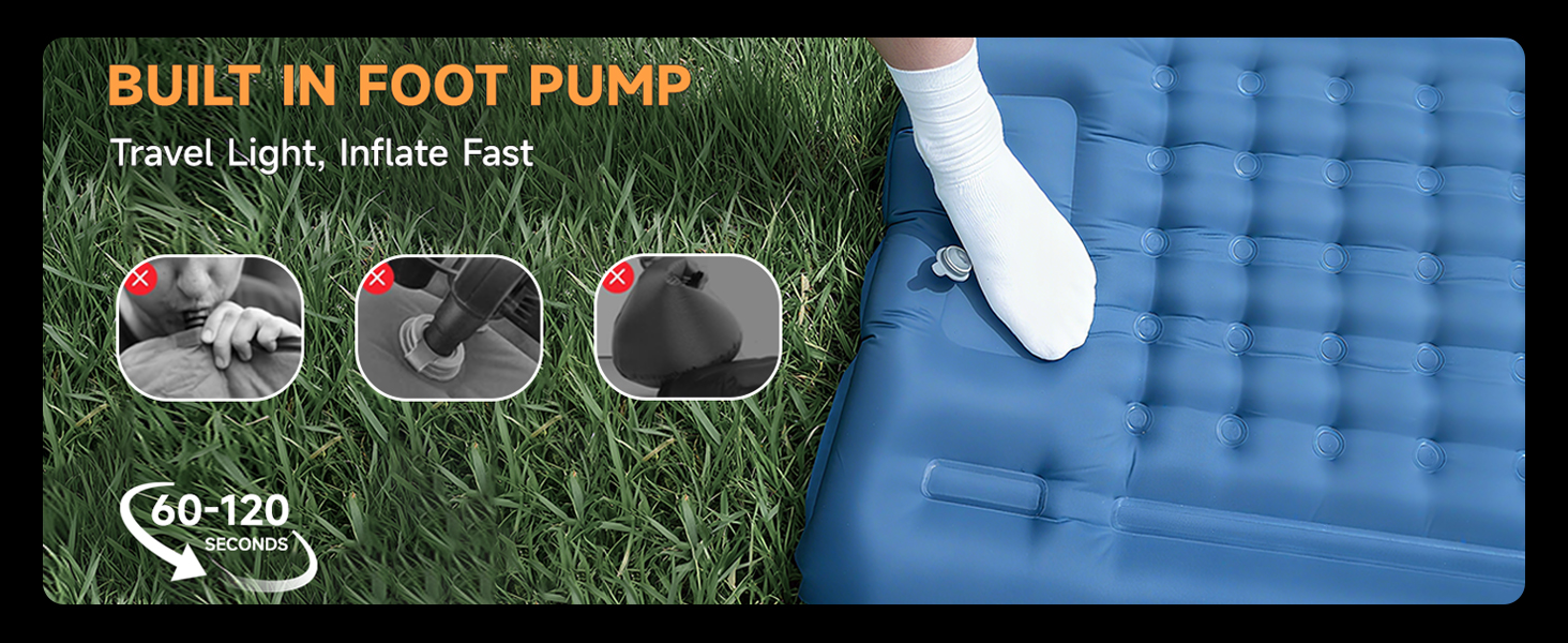 Built in foot pump
