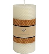 White Beeswax Pillar Candle - Handmade Pure Beeswax Rolled Candle for Gift & Home Decor (3×6 in)