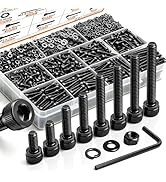 mankk 1015PCS M3 Screws Kit, M3×6/8/10/12/16/20/25/30mm Hex Socket Head Cap Screws,12.9 Grade All...