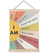 Supwhd Affirmation Wall Decor for Kids Boys Girls, I am Kind I am Brave Positive Affirmations Wal...