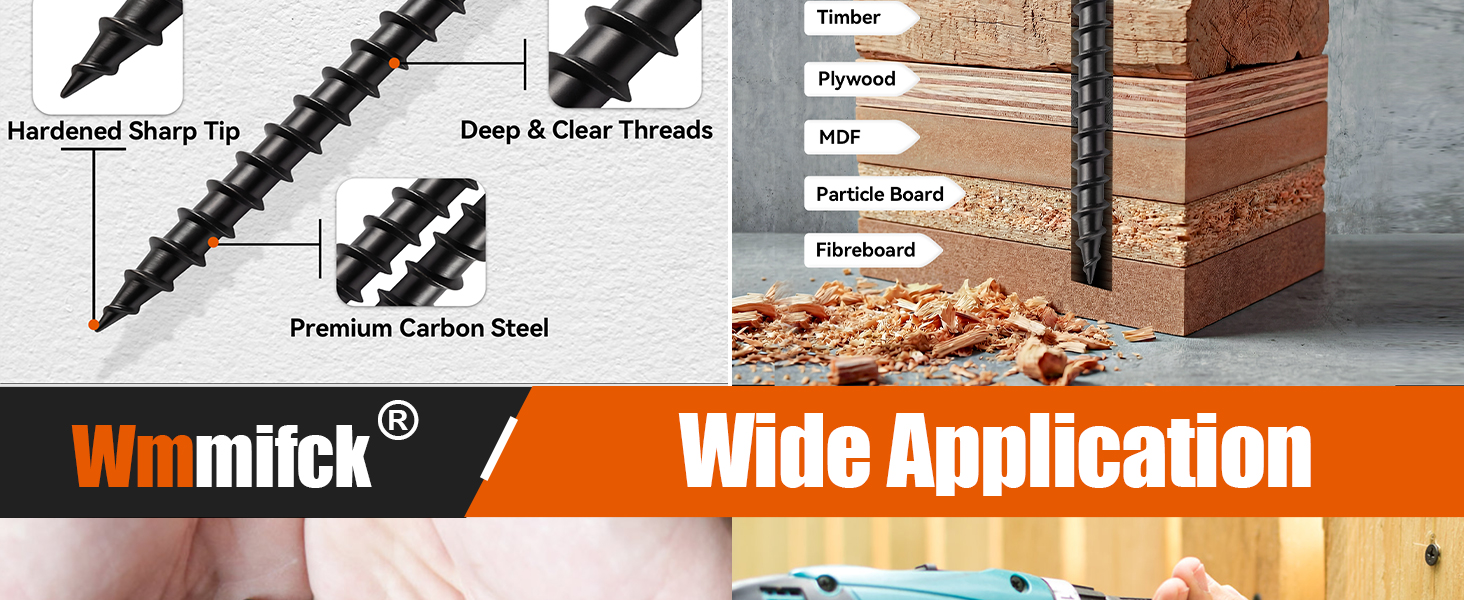 Pro-Grade 210 Pcs Wood Screws Assortment Kit
