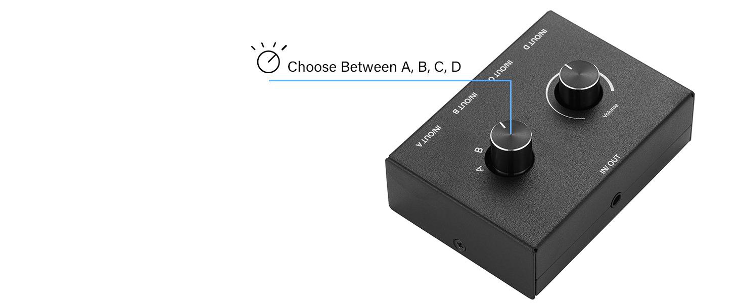 4 Way 3.5mm Stereo Audio Switch
