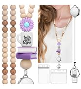 YAVVOZH Teacher Lanyard with Id Holder, Retractable Lanyards for Id Badges Keys, Cute Wooden Bead...