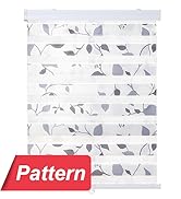 LazBlinds Cordless Dual Layer Zebra Roller Shades, Printed Pattern Light Filtering Sheer Shades H...