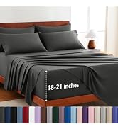 CozyLux Extra Deep Pocket King Size Sheets Set - 6 Piece Microfiber King Sheets, Fits Mattress up...