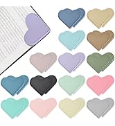 Yuwiiuuo 30 Pcs Leather Heart Bookmarks for Women, Cute Book Marks for Reading, Ideal Gift for Ho...
