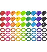 GoorDik 54PCS Key Caps Covers Tags, Plastic Key Color Identifiers for Standard Flat House Keys(No...