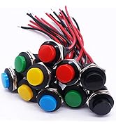Twidec/10Pcs Momentary Push Button Switch SPST AC250V/3A AC125V/6A Mini Off(ON) ON 5 Colour with ...