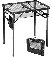 REDCAMP Folding Portable Grill Table for Outside, Lightweight Aluminum Metal Grill Stand Table fo...