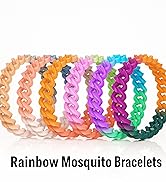 BuggyBands Rainbow Mosquito Bracelets for Kids & Family – 24 Pack DEET-Free Bug Wristbands, Indiv...