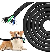 AGPTEK Cable Sleeve, 20ft - 4/5 inch Dog Cat Cord Protector for Pets, Black | Cord Cover for Pets...