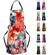 Sosolong Adjustable Waterproof Apron Bib Apron with 2 Pockets Cooking Kitchen Aprons for Women Me...