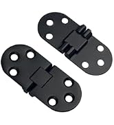 QCAA Solid Brass Table Folding Flip Top Hinge, 2-3/4"x1-3/16, Matte Black, 2 Pack, Made in Taiwan