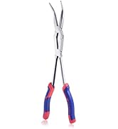 GOLD DEER 13Inch Double-Joint Bent Long Nose Pliers Long Reach 45-Degree Bent Long Nose Pliers Se...