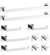 TURS Chrome 10-Piece Bathroom Hardware Set Towel Bar Set SUS304 Stainless Steel Towel Racks for B...