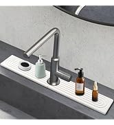 EKRHORBY Stone Faucet Mat for Kitchen Sink - Super Absorbent Sink Protectors,24'' Diatomaceous Ea...