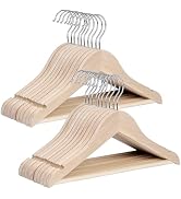 StorageWorks Baby Clothes Hangers, Kids Wooden Hangers with Pant Bar, 20-Pack Natural Wood Hanger...