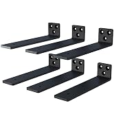 NEODROP 6 Inch Mini Floating Shelf Brackets, Heavy Duty Hidden Bracket for Wall Decor, Black Powd...