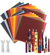 LDHHYH 24pcs 8 x 8 Inch Beeswax Sheets for Candle Making, 12 Bright Colors Beeswax Candle Making ...