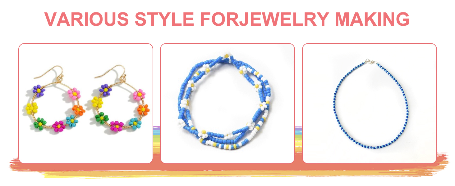 Glass Seed Beads for Jewelry Making Kit, Small Beads Friendship Bracelets Making Kits