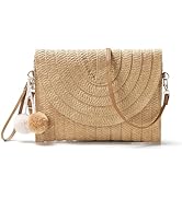 Sightor Straw Clutch Purse for Women Summer Beach Straw Handbag Vacation Woven Envelope Bag
