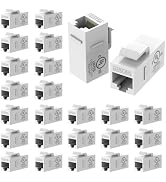 VCE CAT 6A Keystone Coupler (UL Listed), RJ45 Keystone Coupler Female to Female UTP, Ethernet Cou...
