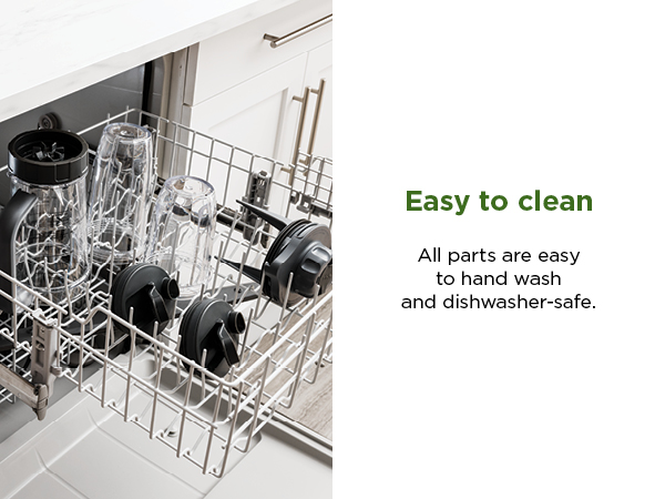 Easy to clean All parts are easy to hand wash and dishwasher-safe.