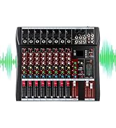8 Channel Professional DJ Audio Mixer Sound Board Console Interface Digital USB MP3 Bluetooth Inp...