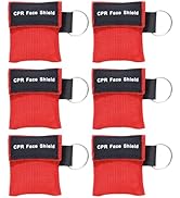 AOUTACC 6 Pack CPR Face Shield Mask, Keychain Mask Disposable Emergency Kit CPR Face Shields Pock...