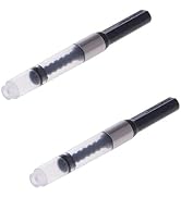 2Pcs Black Universal Fountain Pen Ink Converter Standard Push Piston Fill InkAbsorber Resistant a...