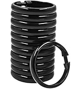 Qulable Shower Curtain Rings-12 Pack- Plastic Shower Curtain Hooks O-Shaped Rings Hook Glide Easi...