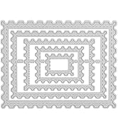 Metal Embossing Stencils, Wave Edge Frame Die Cuts, Postage Stamp Frame Cutting Dies, Craft Cutti...